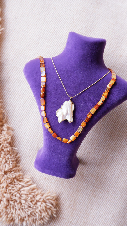 Kehribar - Dizi Kolye No: 017