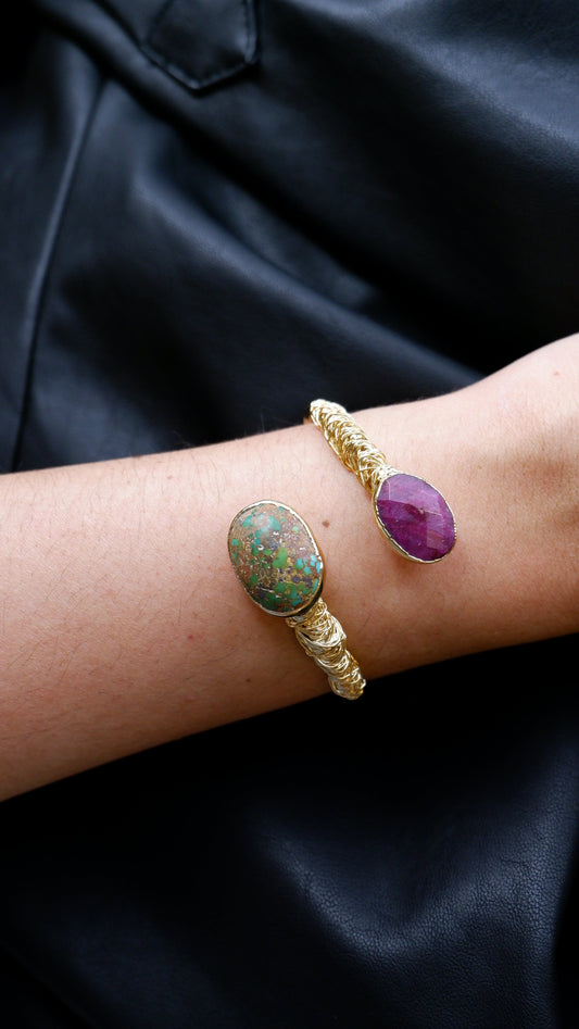 Kök Yakut & Firuze Bileklik -No:02