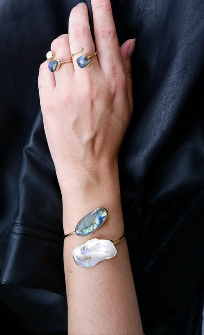 Labradorit & Barok İnci Bileklik