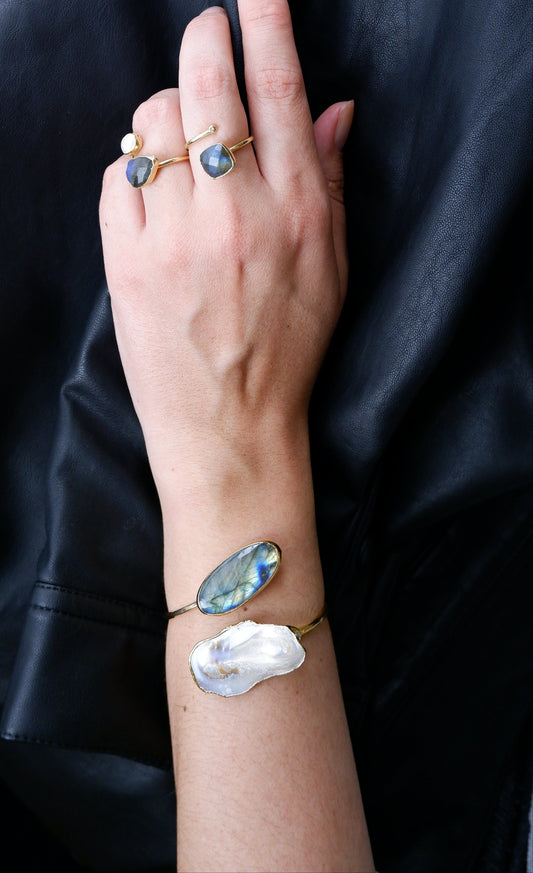 Labradorit & Barok İnci Bileklik