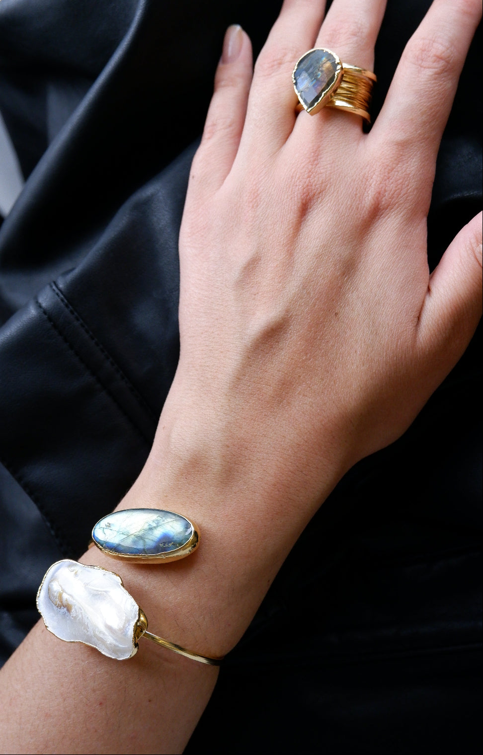 Labradorit & Barok İnci Bileklik